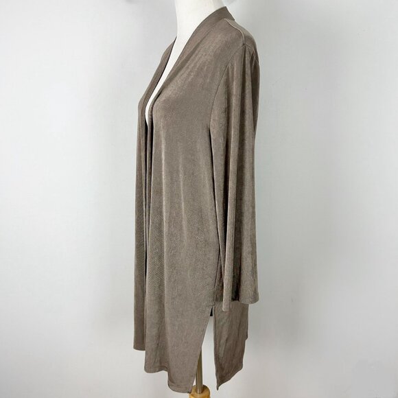 NEW Chico’s Brown Longline Cardigan Top Blouse Topper Size 3 (16/18) Women's - Picture 2 of 4